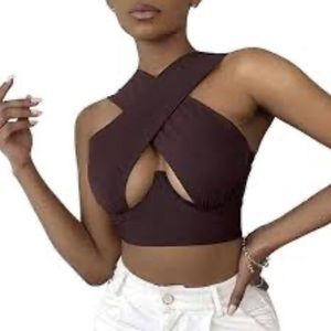Brown Halter Crop